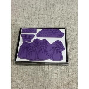Stampin’‎ Up! Butterfly & Floral Rubber Stamp Set – Purple Unmounted Cling